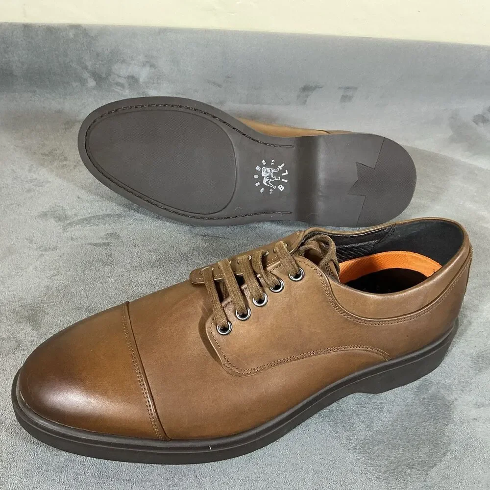 George Brown Bilt Mens Cap Toe Dress Shoes Sneakers 44 sz 10.5 M Brown Leather